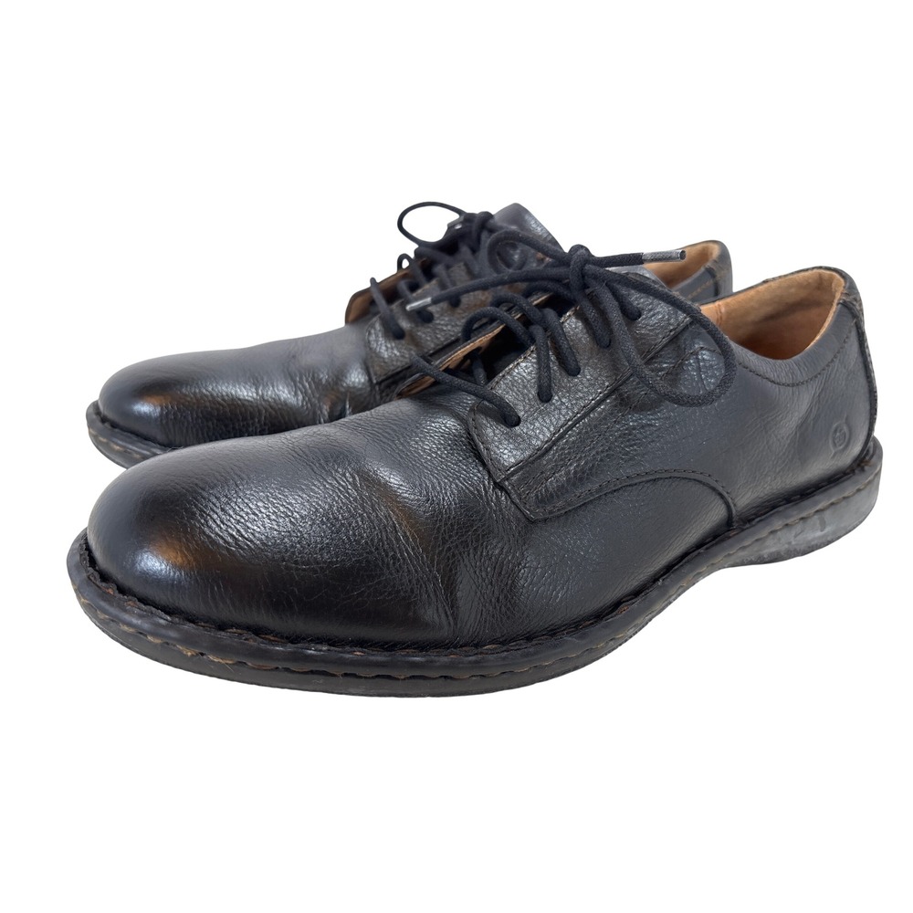 Born Mens Leather Oxfords Black Lace Up Derby Shoes Size 13